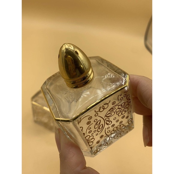 Vintage Made In France Irving Rice Crystal & Gold Floral Salt & Pepper Shakers - Picture 10 of 13